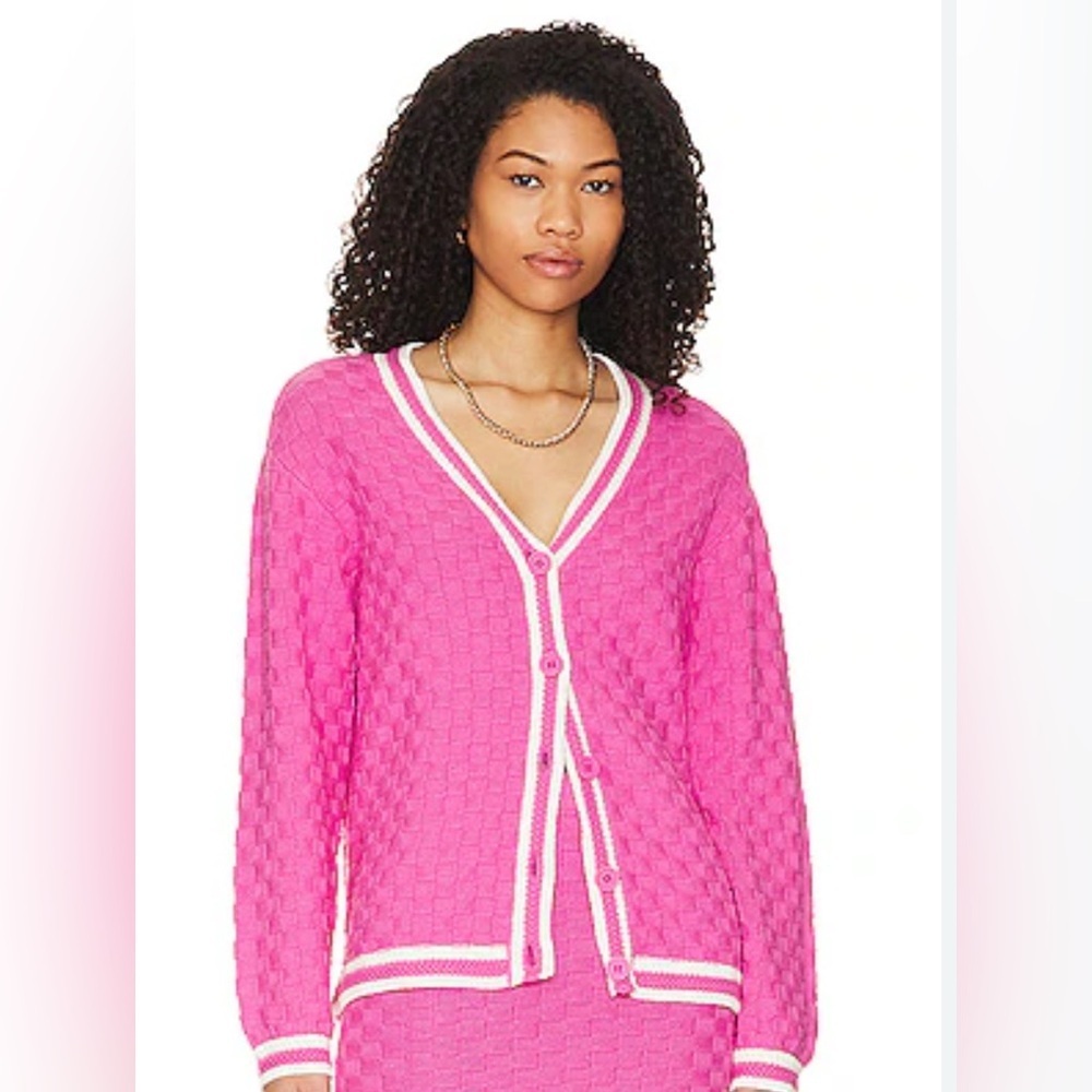 NWT Lovers + Friends Pink & White Zata Cardigan Revolve